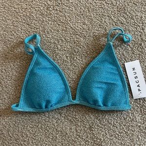 Pacsun, turquoise, sparkle, bikini top